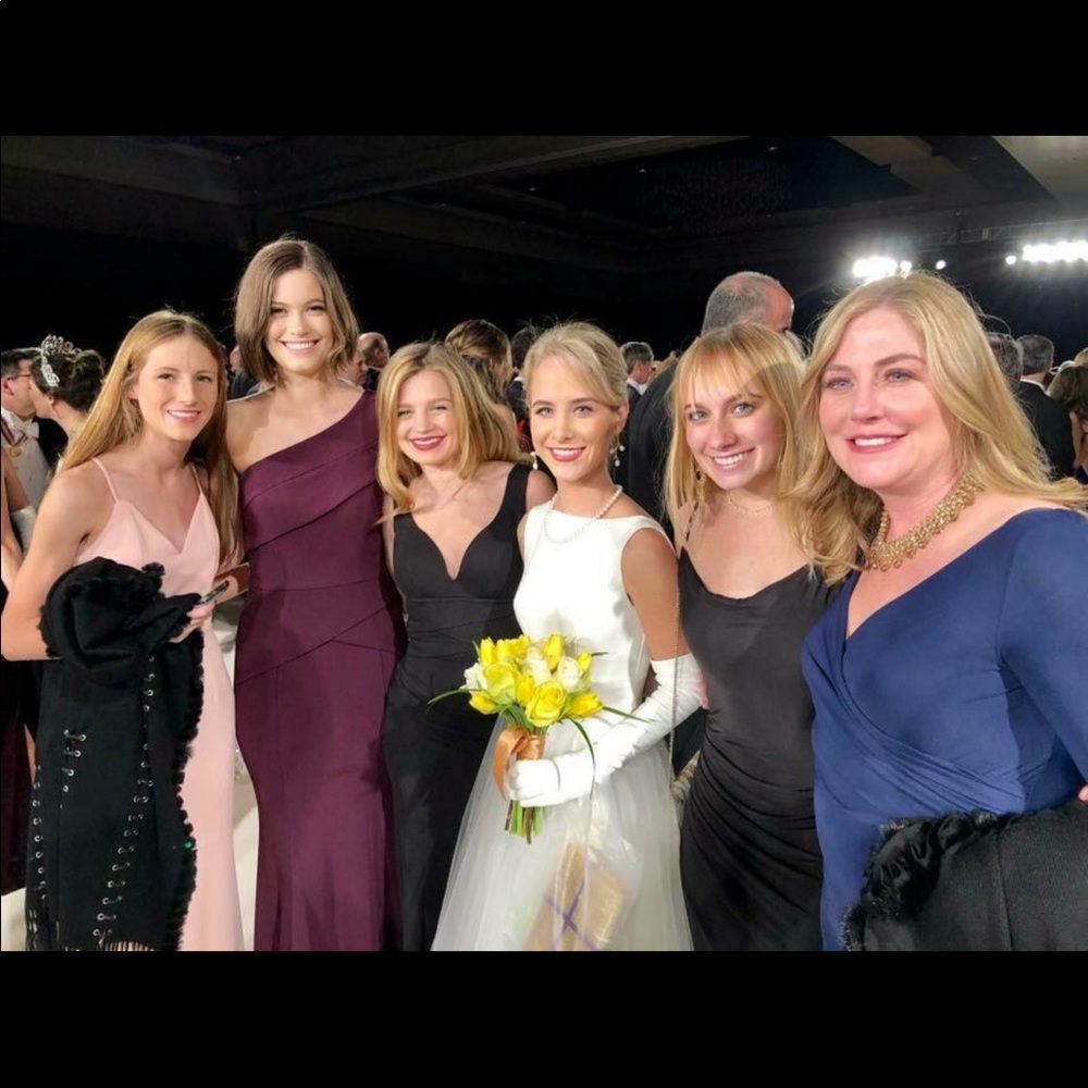 Floor length purple dress